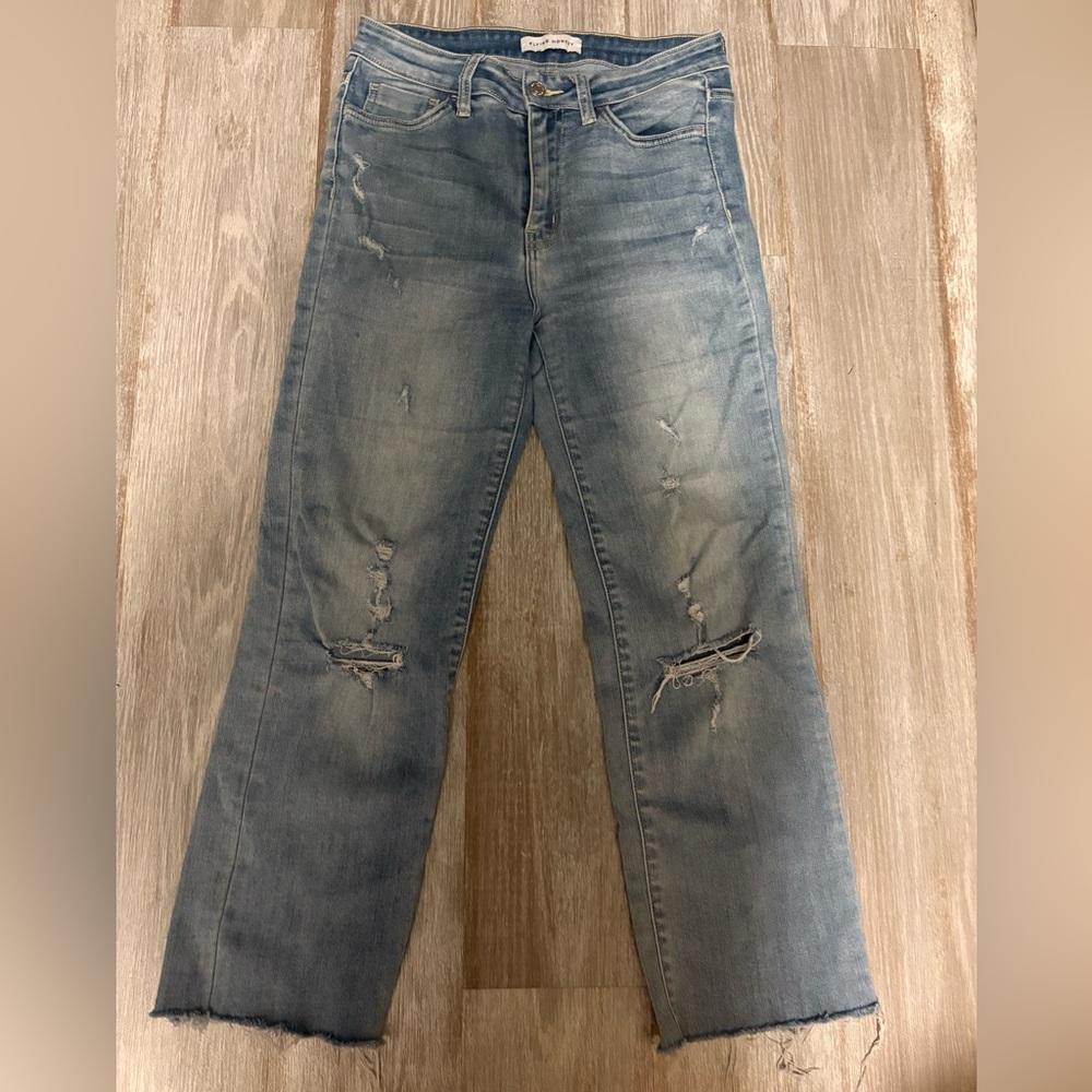 Flying Monkey Distressed Blue Women's Ankle Jeans